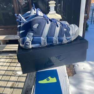 Nike Air More Uptempo 96 Georgetown Cool Grey Midnight Navy Size 12 mens